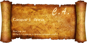 Caspari Anna névjegykártya